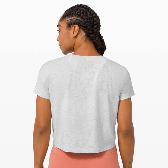 lululemon Cates Tee Heathered Core Ultra Light Grey Size 10 - Picture 5 of 5